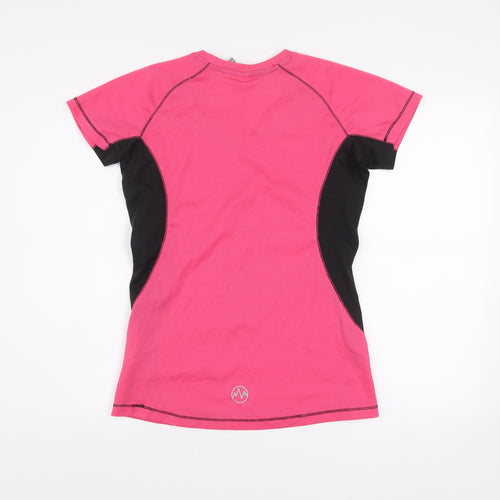 Regatta Womens Pink Black V-Neck Short Sleeve Activewear T-Shirt UK 10
