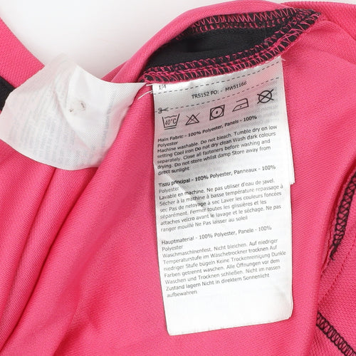 Regatta Womens Pink Black V-Neck Short Sleeve Activewear T-Shirt UK 10