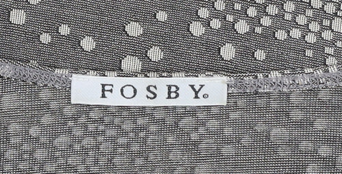Fosby Women’s Grey Polka Dot Long Sleeve Top Size 14
