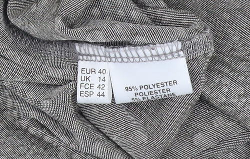 Fosby Women’s Grey Polka Dot Long Sleeve Top Size 14