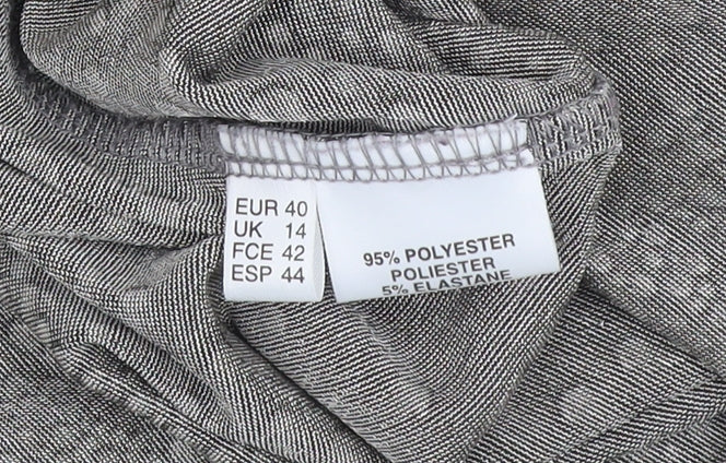 Fosby Women’s Grey Polka Dot Long Sleeve Top Size 14