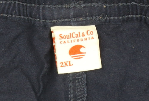 SoulCal & Co Men’s Blue 2XL Chino Shorts Elastic Waist Casual