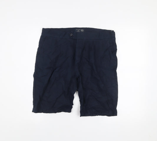 Paul Costelloe Men's Blue Linen Chino Shorts 32in Waist