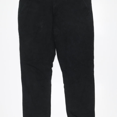Next Men Black Corduroy Chino Trousers 40W 31L Regular Fit
