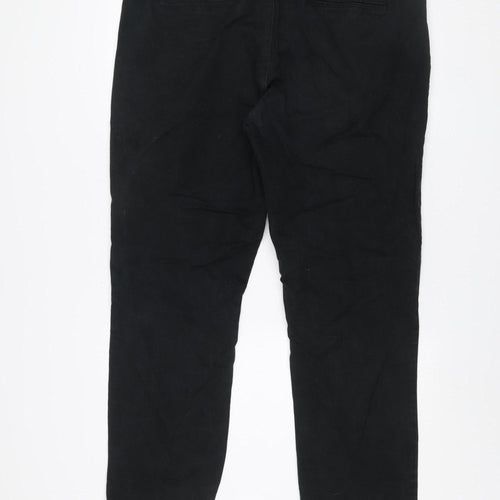 Next Men Black Corduroy Chino Trousers 40W 31L Regular Fit
