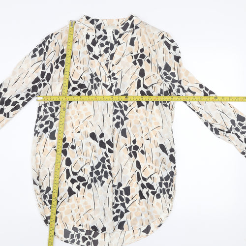 H&M Women’s Multicoloured V-Neck Blouse Size 8 Polyester Long Sleeve