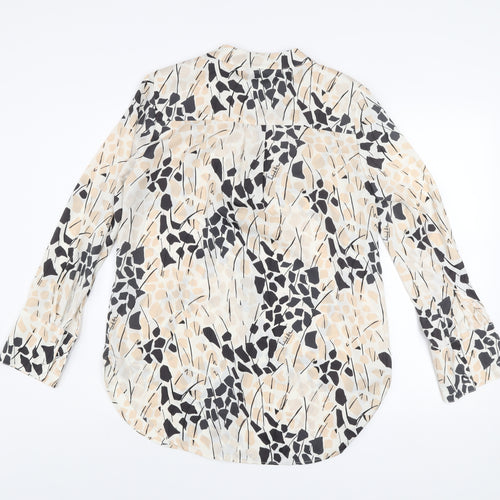 H&M Women’s Multicoloured V-Neck Blouse Size 8 Polyester Long Sleeve