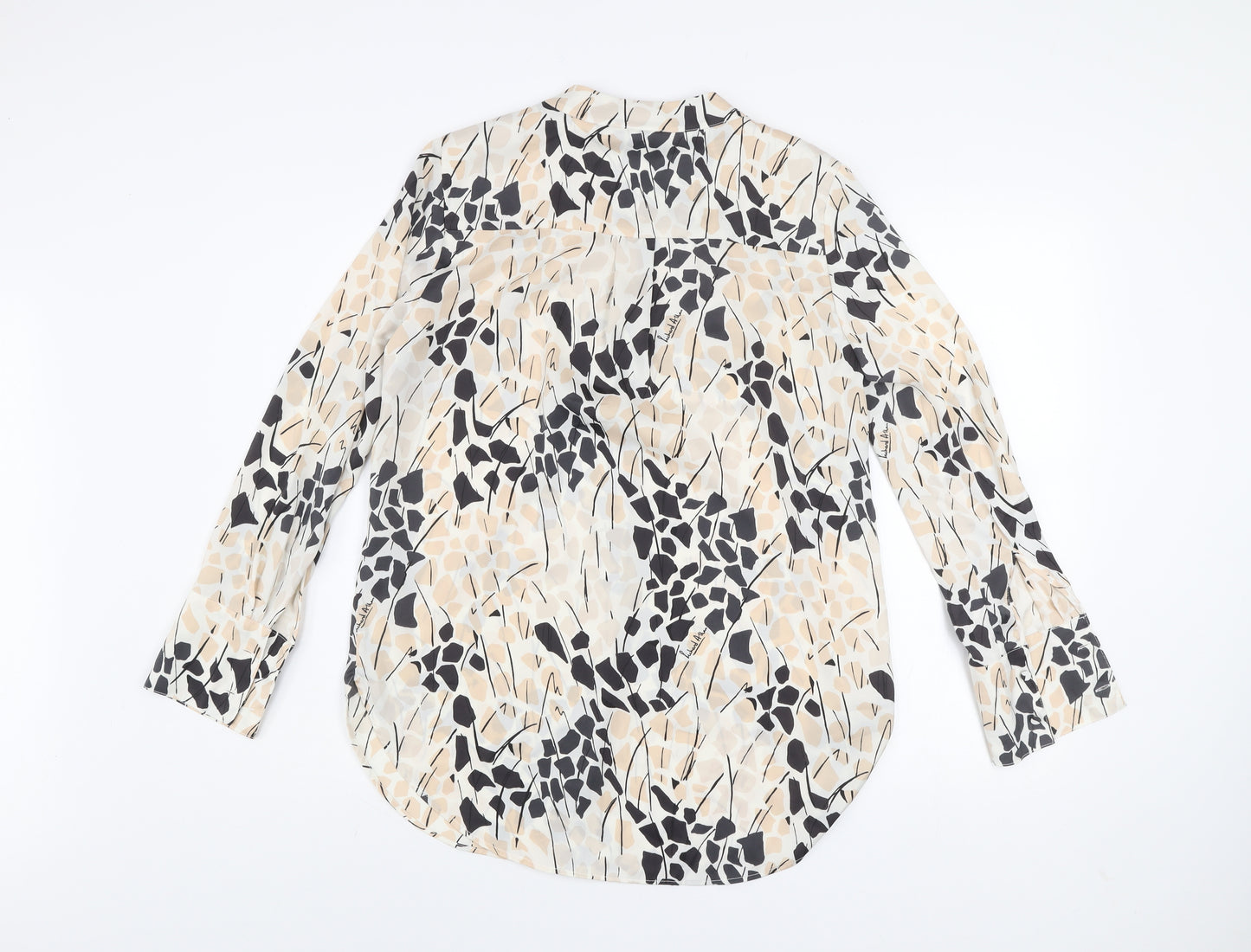 H&M Women’s Multicoloured V-Neck Blouse Size 8 Polyester Long Sleeve