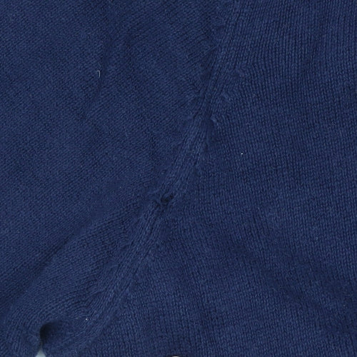Luke Men's Blue Small 1/4 Zip Cotton Jumper High Neck Knitwear