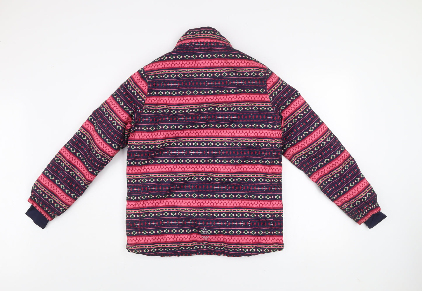 Crivit Girls Pink Geometric Puffer Jacket 11 Years Polyester Winter Coat