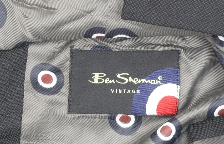 Ben Sherman Vintage Men's Black Wool Blazer Jacket 42 Short