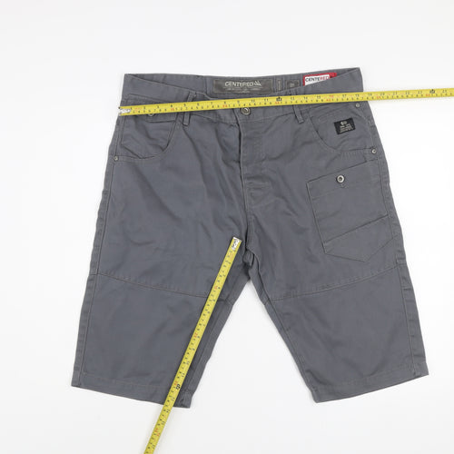 Centered Men's Grey Cargo Shorts Size 36 Regular Fit Polyester Cotton