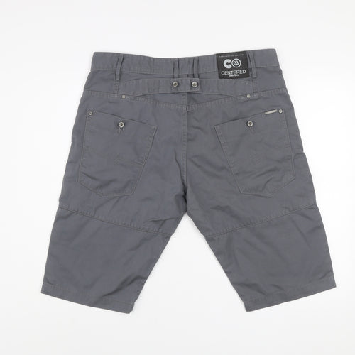 Centered Men's Grey Cargo Shorts Size 36 Regular Fit Polyester Cotton
