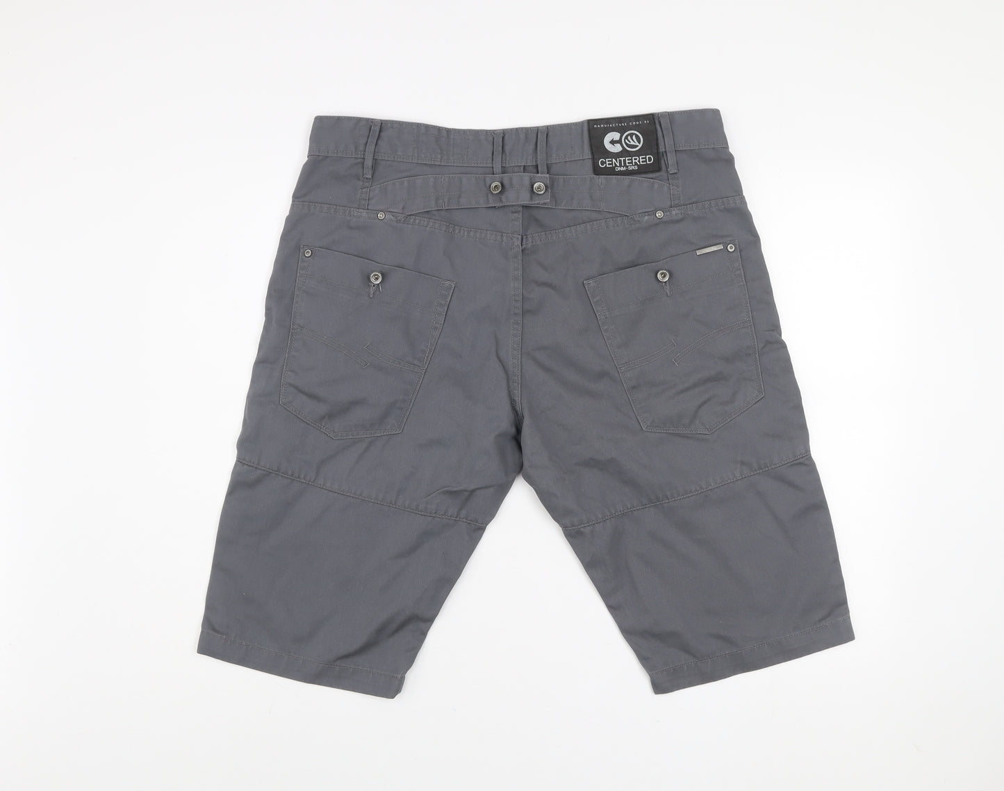 Centered Men's Grey Cargo Shorts Size 36 Regular Fit Polyester Cotton