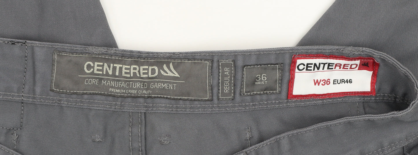 Centered Men's Grey Cargo Shorts Size 36 Regular Fit Polyester Cotton