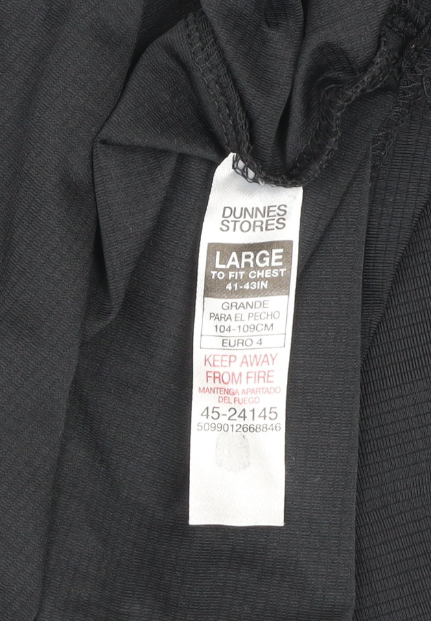 Dunnes Stores Mens Black Regular Fit Active T-Shirt Size L