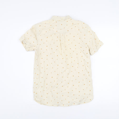 Lyle & Scott Men's Beige Short Sleeve Button-Up Shirt Size S