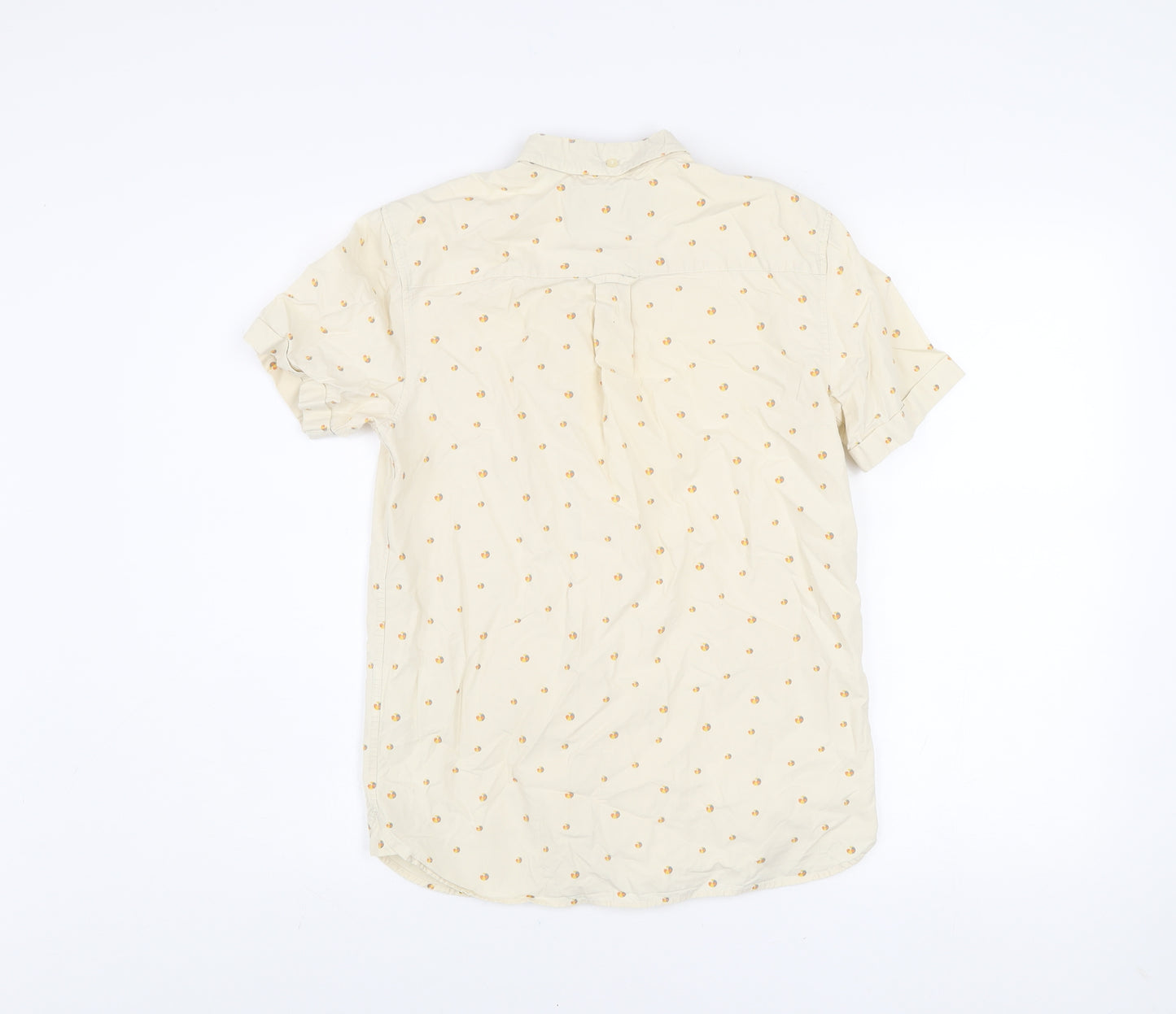 Lyle & Scott Men's Beige Short Sleeve Button-Up Shirt Size S