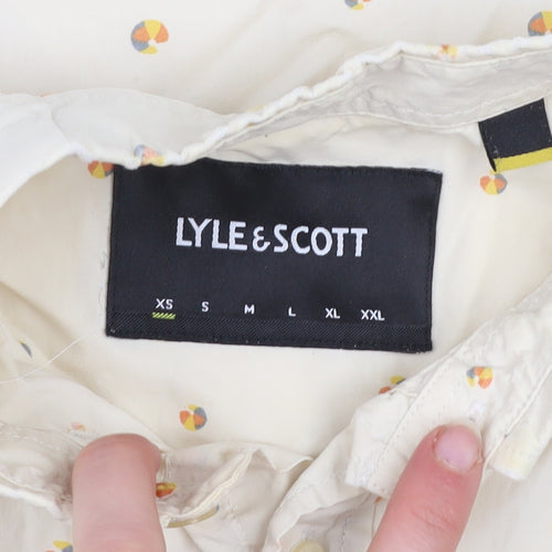 Lyle & Scott Men's Beige Short Sleeve Button-Up Shirt Size S