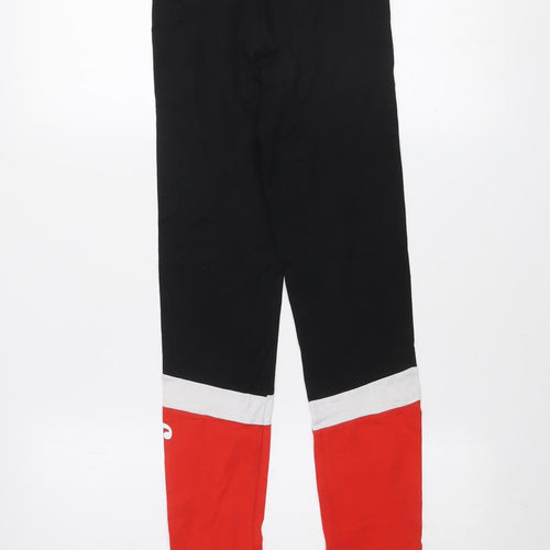 Beck & Hersey Girls Black Red Colourblock Ankle Leggings 12-13 Years