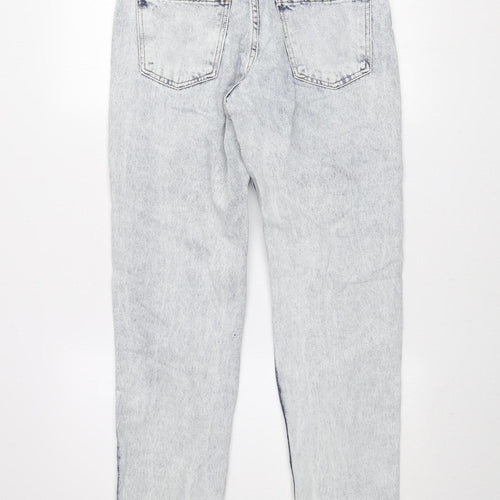 X-Ray Womens Blue Acid Wash High Rise Mom Jeans Size 30 Distressed Denim