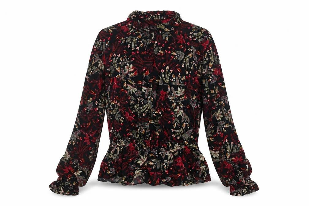 Marks and Spencer Women's Multicoloured Floral Long Sleeve Tunic Blouse Size 10