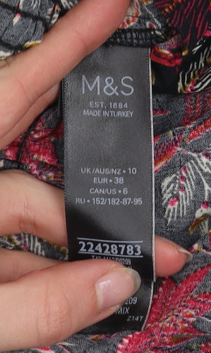 Marks and Spencer Women's Multicoloured Floral Long Sleeve Tunic Blouse Size 10