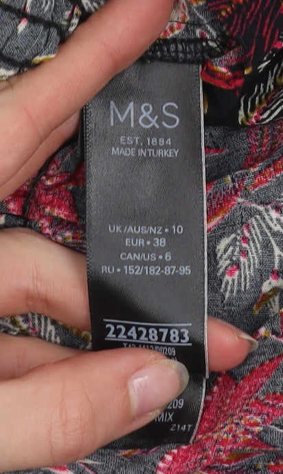 Marks and Spencer Women's Multicoloured Floral Long Sleeve Tunic Blouse Size 10