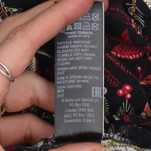 Marks and Spencer Women's Multicoloured Floral Long Sleeve Tunic Blouse Size 10