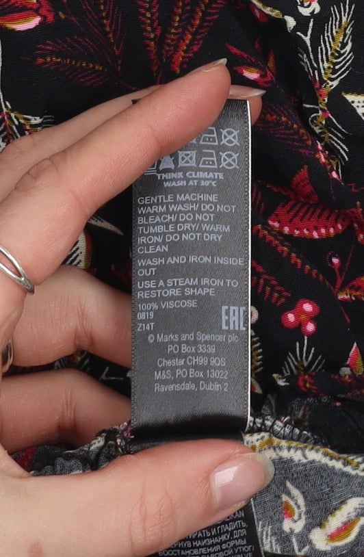 Marks and Spencer Women's Multicoloured Floral Long Sleeve Tunic Blouse Size 10