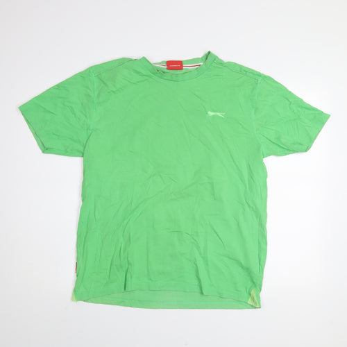 Slazenger Men's Green Crew Neck Cotton Short Sleeve T-Shirt Size L