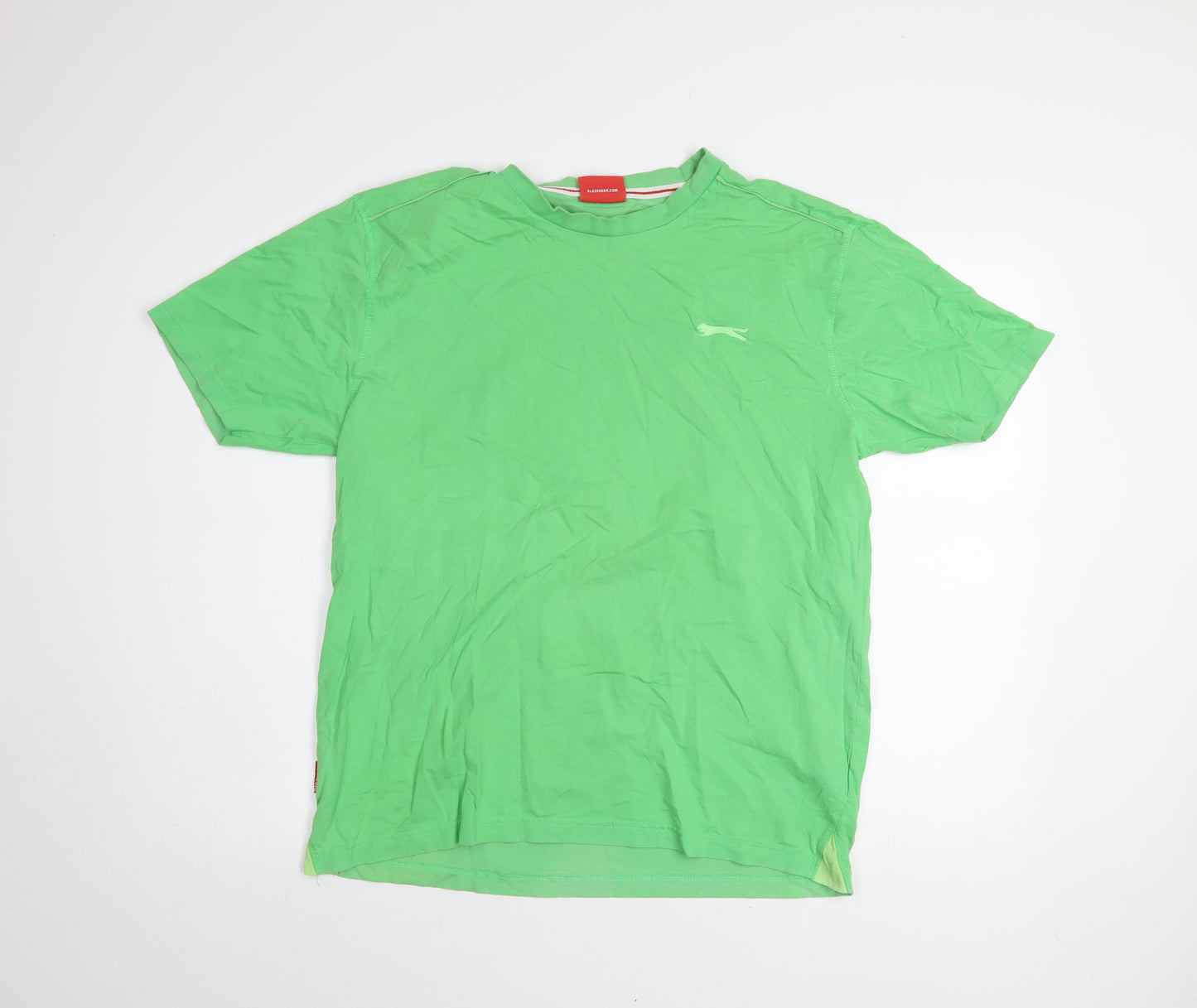 Slazenger Men's Green Crew Neck Cotton Short Sleeve T-Shirt Size L