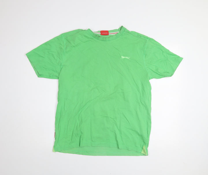 Slazenger Men's Green Crew Neck Cotton Short Sleeve T-Shirt Size L