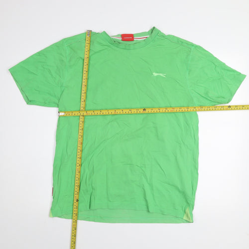 Slazenger Men's Green Crew Neck Cotton Short Sleeve T-Shirt Size L