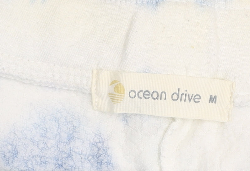 Ocean Drive Women's Blue Tie Dye Sweat Shorts Size M Lightweight Activewear