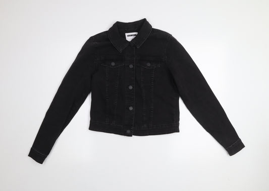 Noisy May Women's Black Denim Cropped Jacket M