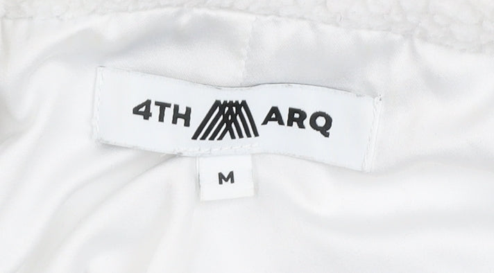 4TH ARQ Men's White Fleece Full Zip Jacket Size M