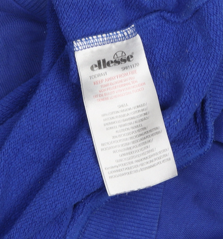 Ellesse Mens Blue Crew Neck Logo Sweatshirt Size M Pullover