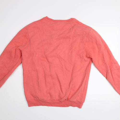 Ted Smith Men's Pink Pullover Sweatshirt L Crew Neck Embroidered Logo
