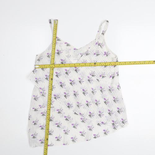Warehouse Women's White Floral V-Neck Camisole Tank Top Size 10