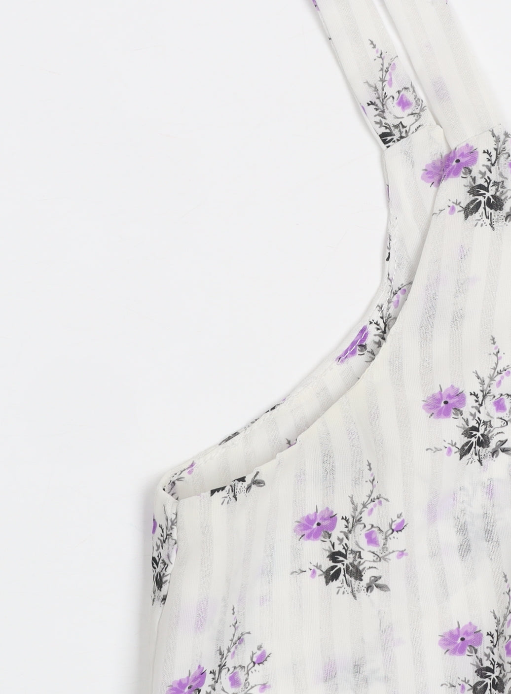 Warehouse Women's White Floral V-Neck Camisole Tank Top Size 10