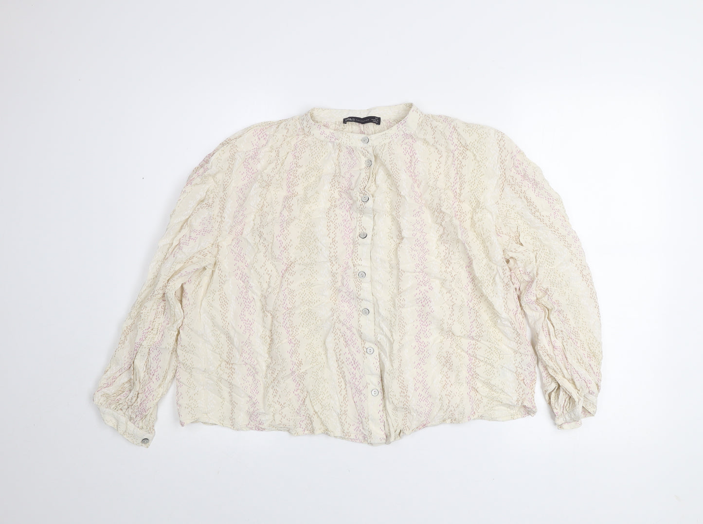 Marks and Spencer Womens Ivory Viscose Tunic Blouse Size 10