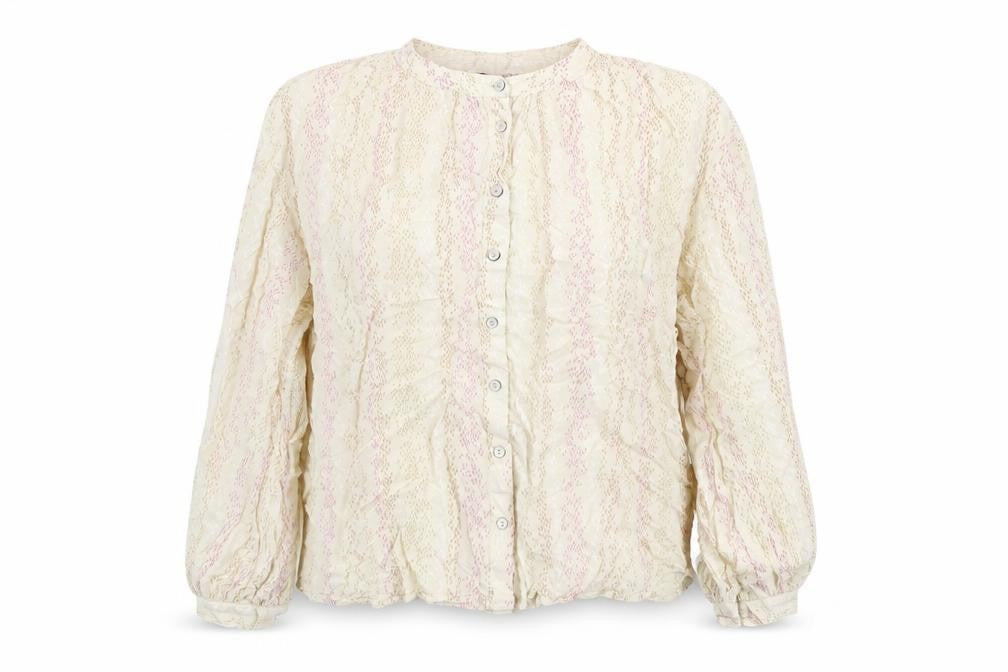 Front view of Marks & Spencer women’s ivory viscose tunic blouse, size UK 10