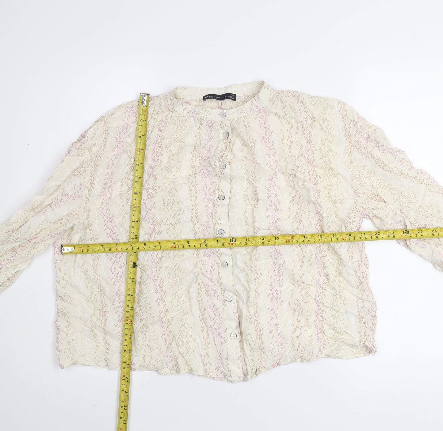 Marks and Spencer Womens Ivory Viscose Tunic Blouse Size 10