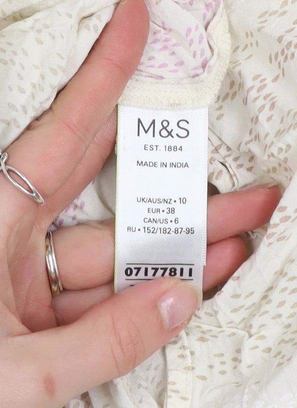 Marks and Spencer Womens Ivory Viscose Tunic Blouse Size 10