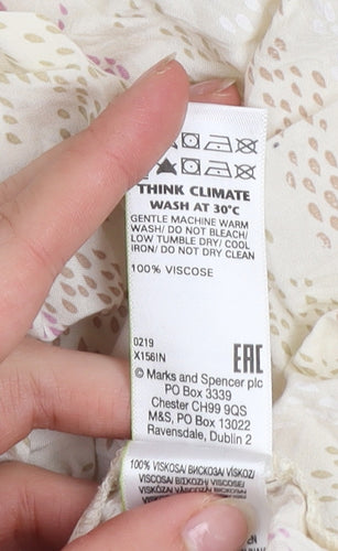 Marks and Spencer Womens Ivory Viscose Tunic Blouse Size 10