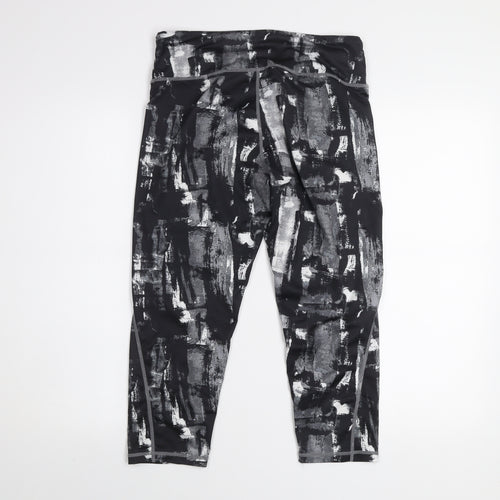 NRNB Women's Black Cropped Sports Leggings Size M Gym & Yoga Activewear