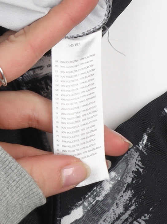 NRNB Women's Black Cropped Sports Leggings Size M Gym & Yoga Activewear