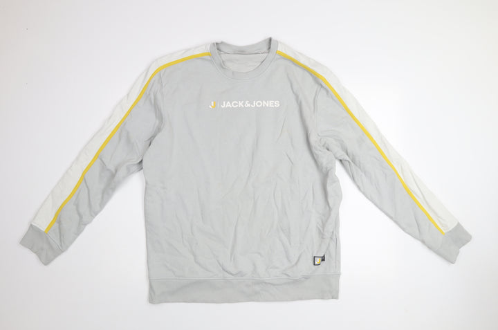 Jack & Jones Men’s Grey 2XL Crew Neck Pullover Sweatshirt