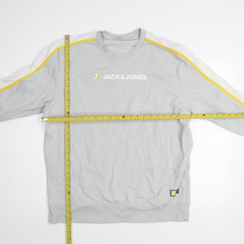 Jack & Jones Men’s Grey 2XL Crew Neck Pullover Sweatshirt